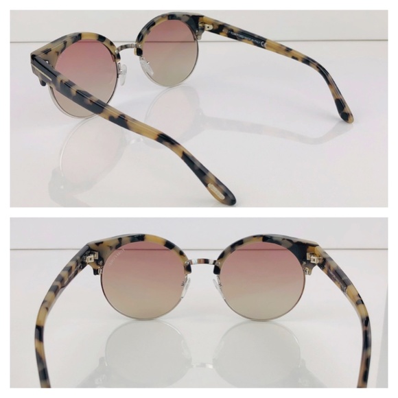 New TOM FORD Alissa Round Havana Brown Sunglasses - Picture 7 of 16